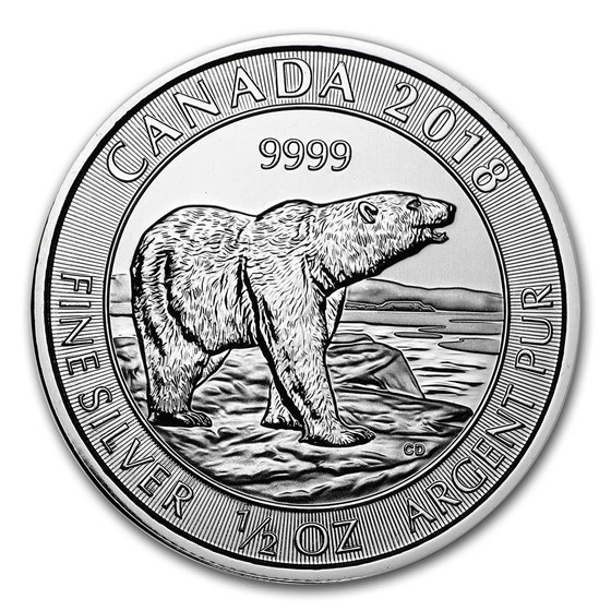 2018 Canada 1/2 oz Silver Polar Bear BU 2018 Canada 1/2 oz Silver Polar Bear BU